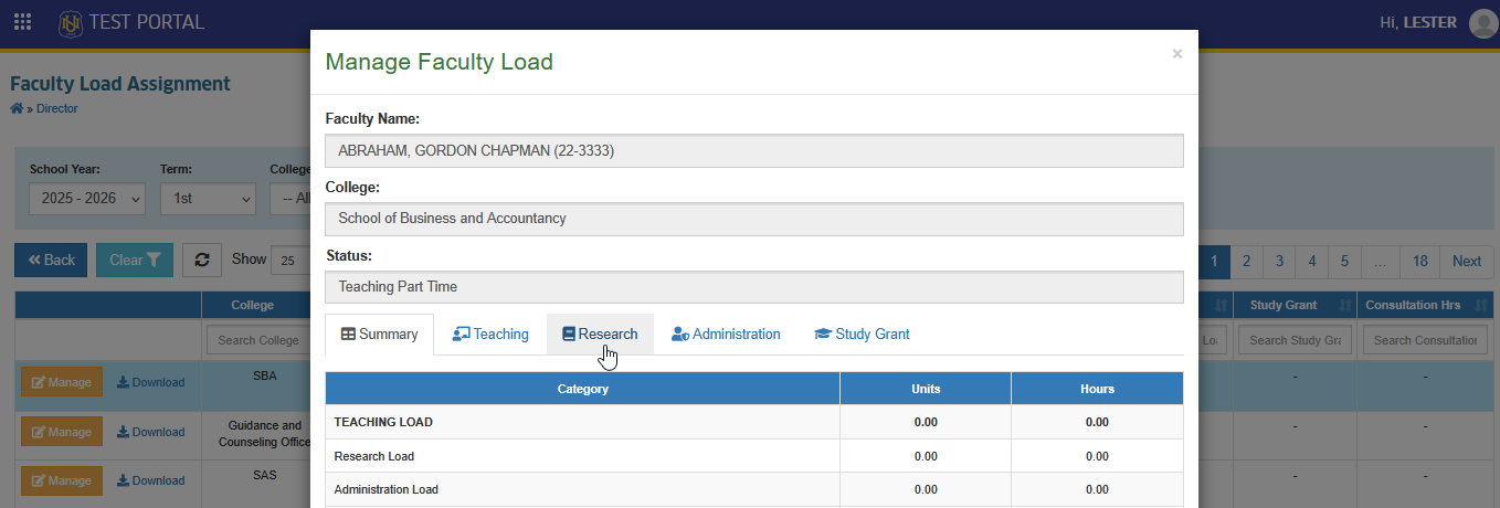 research tab