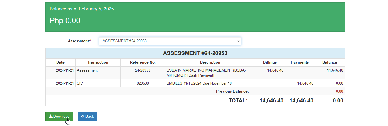 download assessment