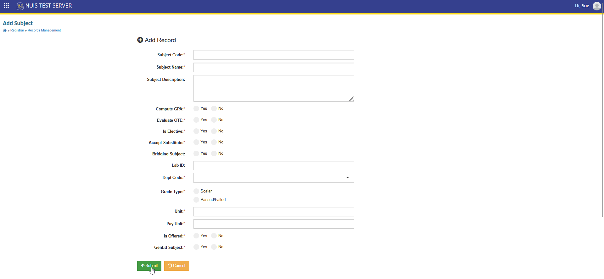 submit button
