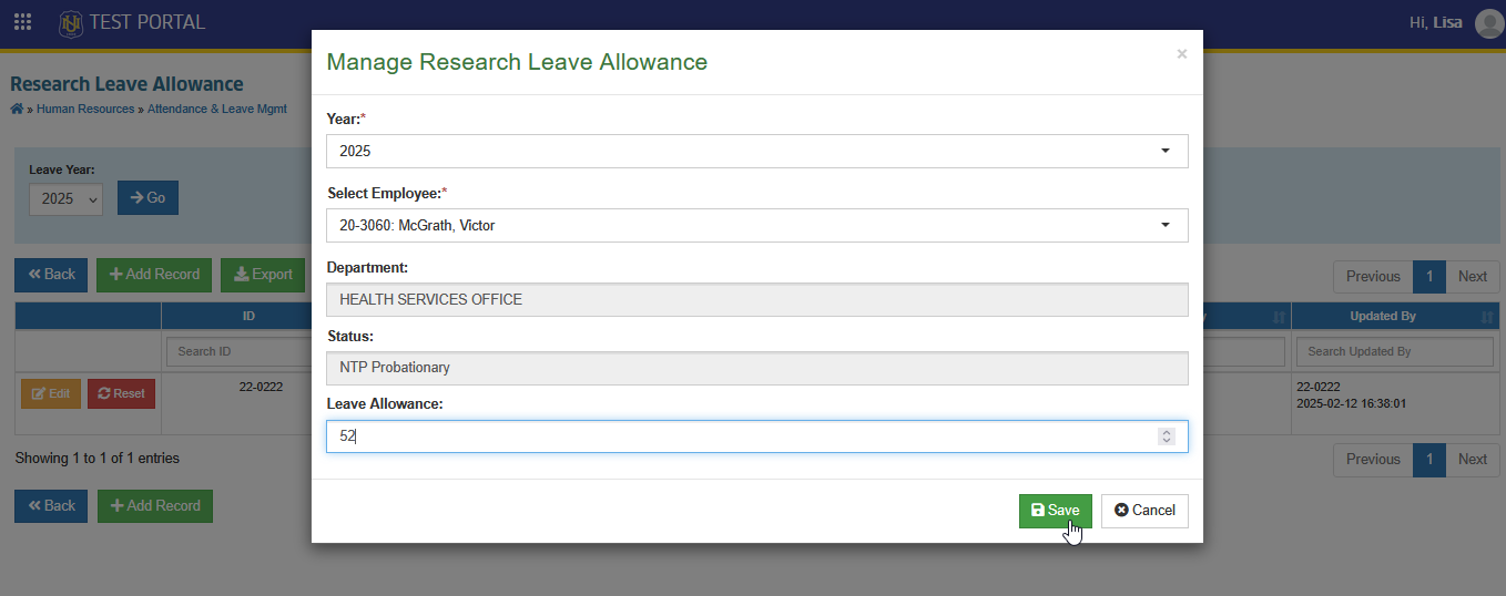 save research leave allowance