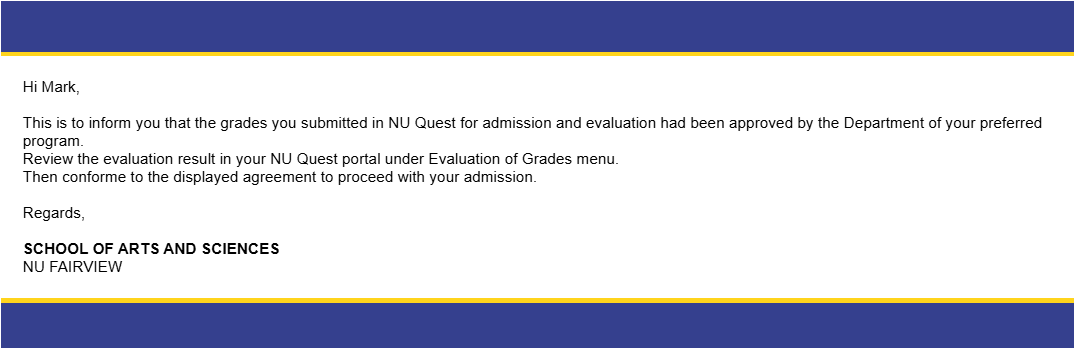 email approved program courses