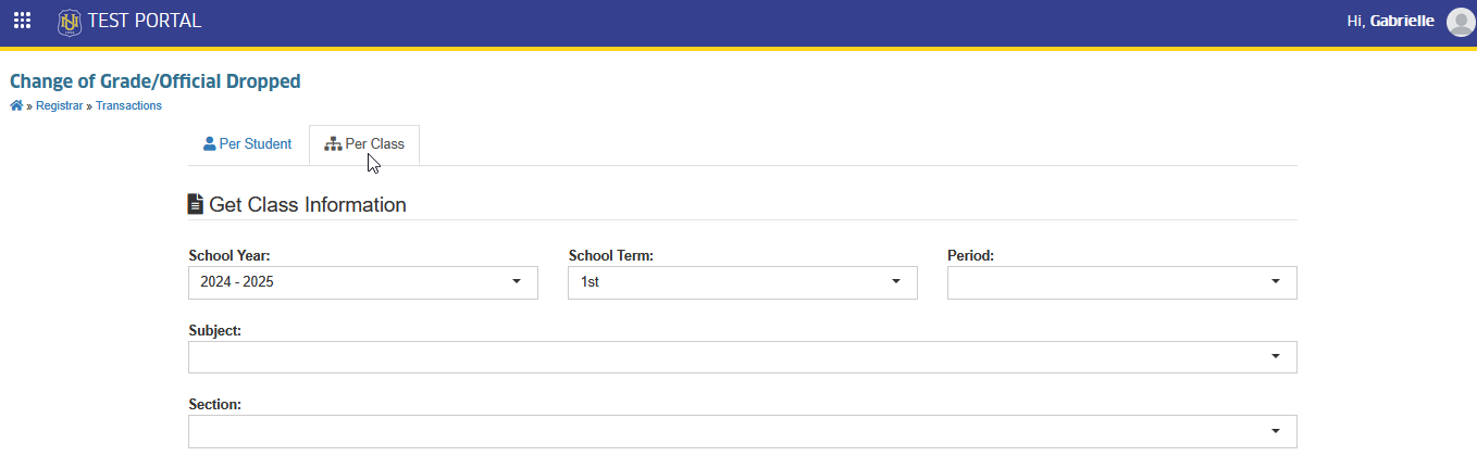 per class tab