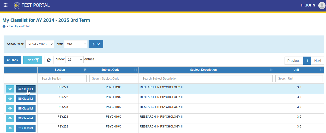 classlists button