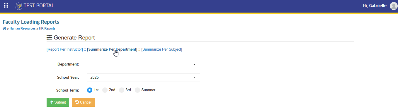 summarize per department