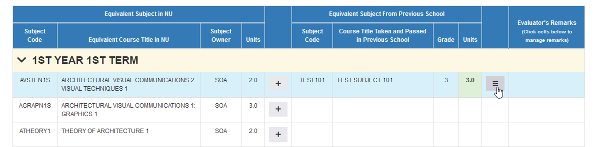 Editing of Grades