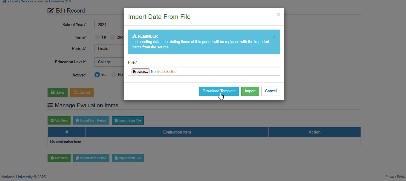 download template