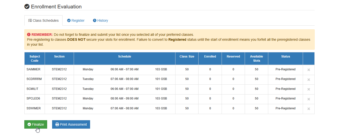finalize