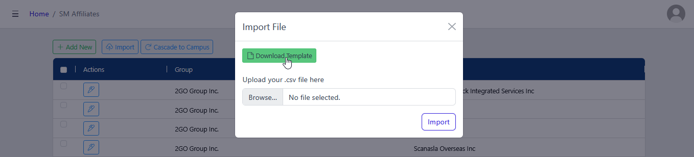 download template