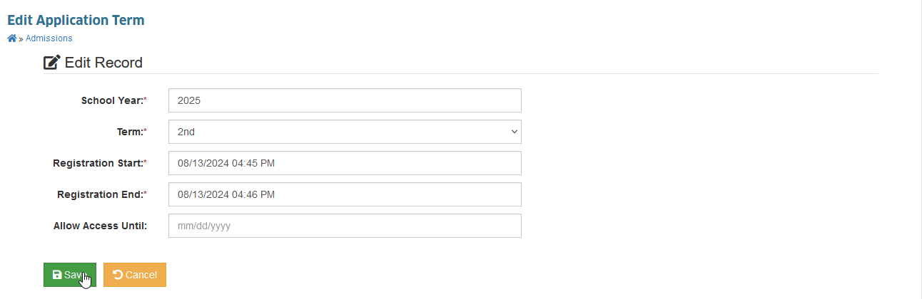 save application term
