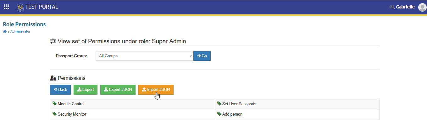 import json button