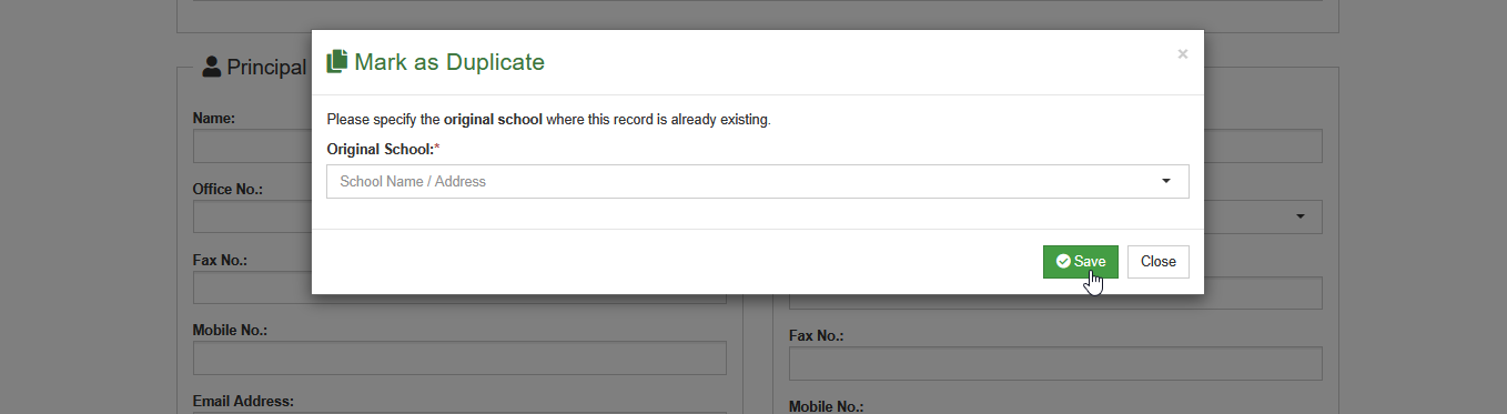 save tagged as duplicate button