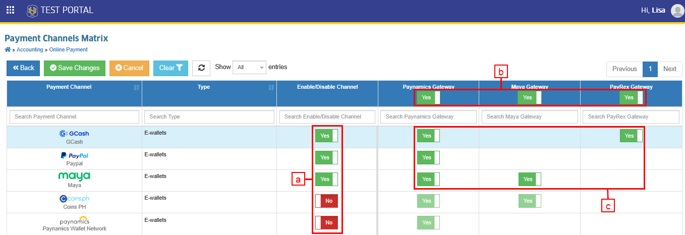enable payment channel