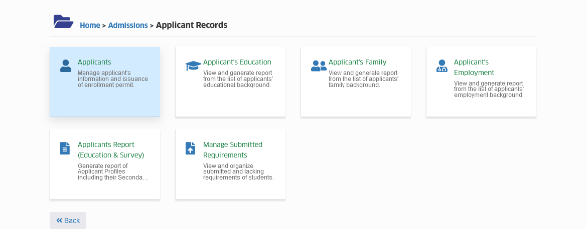 Applicants Module