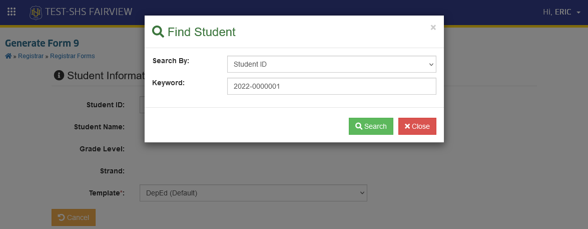 Select student