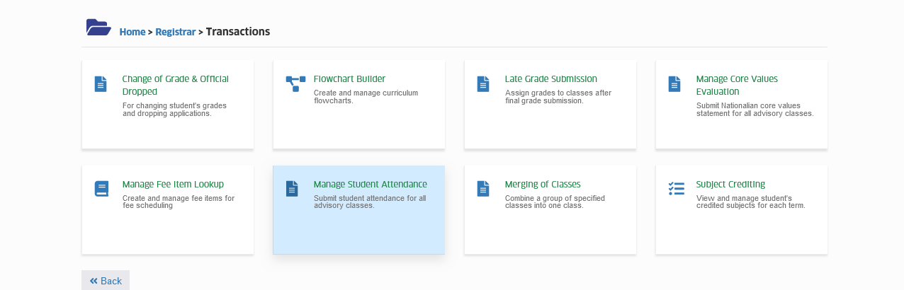 manage student's attendance