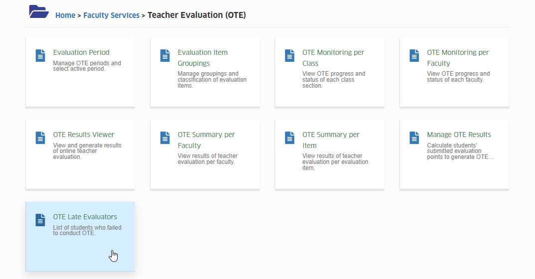 OTE Menu