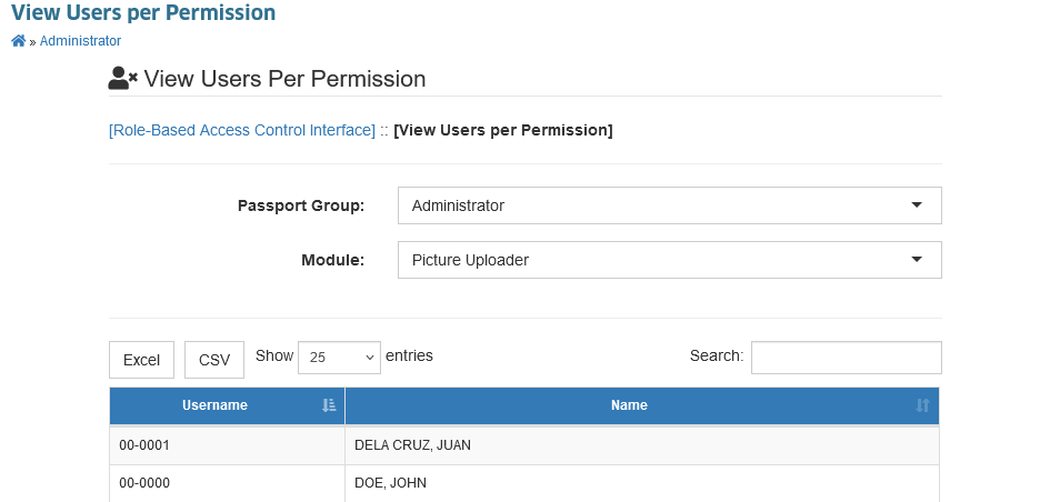 View Users per Permission