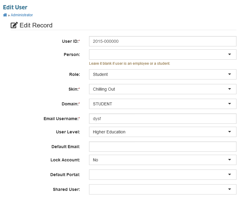 Edit User Page