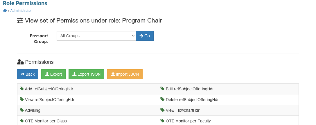Role Permissions